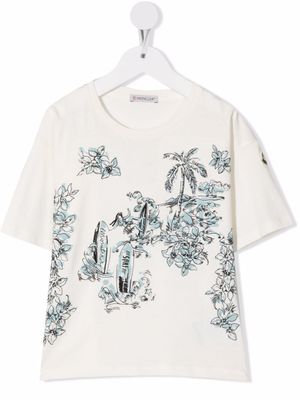 Moncler Enfant t-shirt à imprimé graphique - Blanc