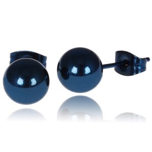 LGT Jewels Stud oorbellen Bol Blauw 4mm