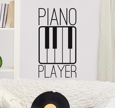 Muursticker Piano Player