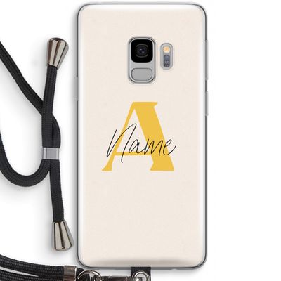 Amber Script: Samsung Galaxy S9 Transparant Hoesje met koord