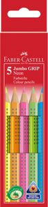 Faber-Castell Jumbo GRIP Blauw, Groen, Oranje, Roze, Geel 5 stuk(s)