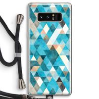 Gekleurde driehoekjes blauw: Samsung Galaxy Note 8 Transparant Hoesje met koord