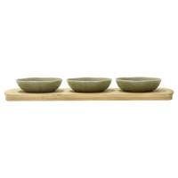 Villa Collection - Shoku - Bambooschaal met 3 dipschaaltjes Pure Green