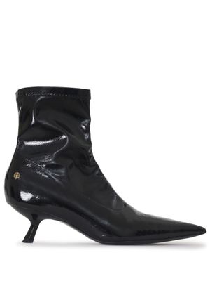 ANINE BING bottines Hilda à fini brillant - Noir