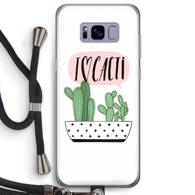 I love cacti: Samsung Galaxy S8 Plus Transparant Hoesje met koord
