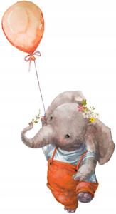 Muursticker - Olifant met ballon