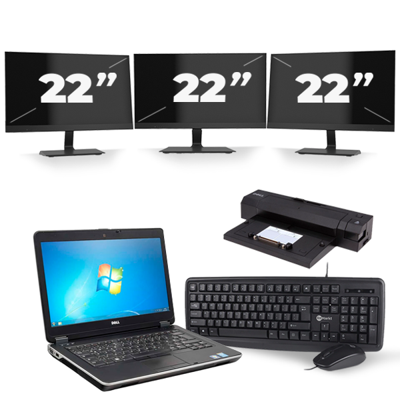 Dell Latitude E6440 - Intel Core i7-4e Generatie - 14 inch - 8GB RAM - 256GB SSD - Windows 11 + 3x 22 inch Monitor