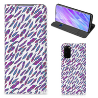 Samsung Galaxy S20 Hoesje met Magneet Feathers Color - thumbnail