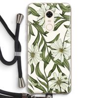 Wit bloemenpatroon: Xiaomi Redmi 5 Transparant Hoesje met koord