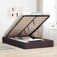 Bedframe zonder matras 120x200 cm stof donkerbruin