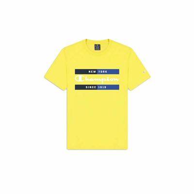 Heren-T-Shirt met Korte Mouwen Champion Crewneck Geel - Maat: M