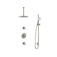 Hotbath Buddy - Inbouw Regendoucheset - 2 Stopkranen - Thermostatisch - Plafondbuis 30 cm - Hoofddouche 300 mm - Ronde Handdouche 3 Standen - Glijstang 900 mm - Waterbesparend - V04