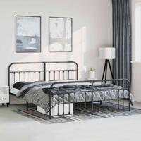 Bedframe met hoofd- en voeteneinde metaal zwart 183x213 cm