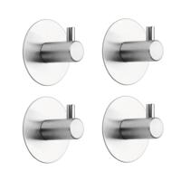 Tiger Rhino Hakenset - rond - 4 stuks - zelfklevend - RVS geborsteld 999990901