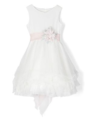 Mimilù robe à volants superposés - Blanc
