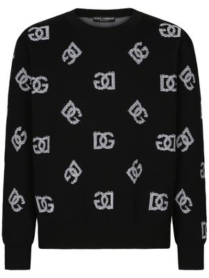 Dolce & Gabbana sweat à logo DG en jacquard - Noir