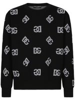 Dolce & Gabbana sweat à logo DG en jacquard - Noir - thumbnail