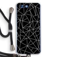 Geometrische lijnen wit: Honor 10 Transparant Hoesje met koord