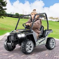 24V Buggy Voertuig Afstandsbediening 3 Snelheden 2 Veerophangingen 3-Puntsgordel Muziek Claxon Radio LED-Verlichting MP3 USB-Groen
