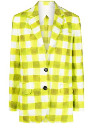 MSGM blazer à carreaux vichy - Jaune