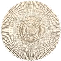 Zeller Placemat - rond - goudkleurig - met gaatjes - 41 cm - onderleggers