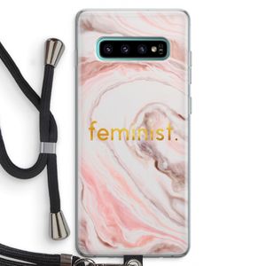 Feminist: Samsung Galaxy S10 Plus Transparant Hoesje met koord
