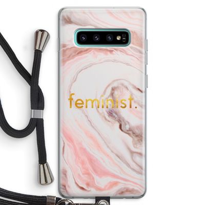 Feminist: Samsung Galaxy S10 Plus Transparant Hoesje met koord