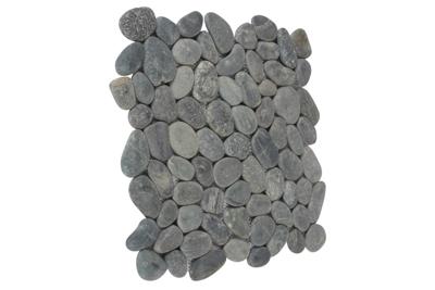 Pebble Stones on net, Schwarz 30x30 cm