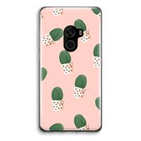 Cactusprint roze: Xiaomi Mi Mix 2 Transparant Hoesje - thumbnail