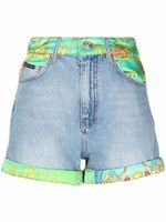 Philipp Plein short en jean à imprimé New Baroque - Bleu