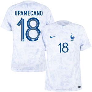 Frankrijk Shirt Uit 2022-2023 + Upamecano 18