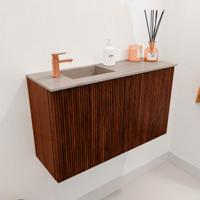 Toiletmeubel Mondiaz Joya Dlux | 70 cm | Meubelkleur Ruby | Faye wastafel Saba Wasbak Links | 1 kraangat