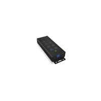 ICY BOX IB-HUB1703-QC3, 7 Port USB 3.2 Gen 1 mit 1x QC 3.0 u. 2x BC 1.2 Ladeanschl. USB 3.2 Gen 1-hub 10 poorten Zwart