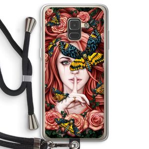 Lady Moth: Samsung Galaxy A8 (2018) Transparant Hoesje met koord