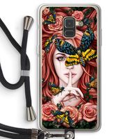 Lady Moth: Samsung Galaxy A8 (2018) Transparant Hoesje met koord