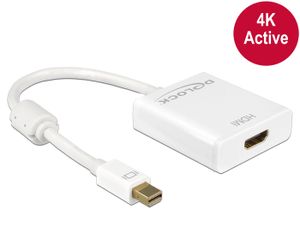 Delock 62612 Adapter mini DisplayPort 1.2 male > HDMI female 4K Actief wit