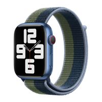 Apple origineel Sport Loop Apple Watch 42mm / 44mm / 45mm / 49mm Abyss Blue / Moss Green - ML313AM/A - thumbnail