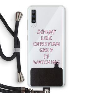Christian Grey: Samsung Galaxy A70 Transparant Hoesje met koord