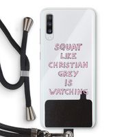 Christian Grey: Samsung Galaxy A70 Transparant Hoesje met koord