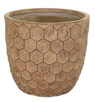 Yara Egg Pot Sand D32H31 bloempot fiberclay clayfibre MCollections - Mcollections