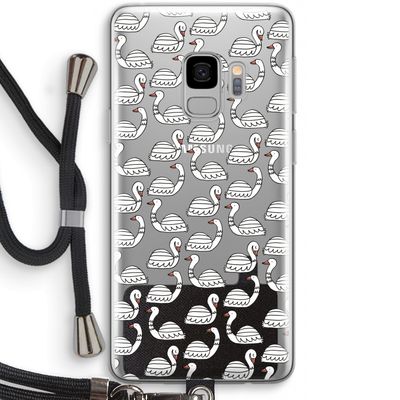 Zwanen: Samsung Galaxy S9 Transparant Hoesje met koord