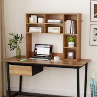Bureau Rek Tafelrek met 7 Vakken Bureau Opzetrek voor Monitoren tot 27" 94 x 25 x 79 cm Natuur