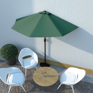 VidaXL Balkonparasol half met aluminium paal 270x144 cm groen