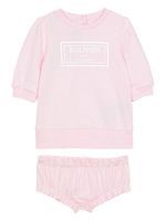 Balmain Kids ensemble t-shirt-culotte à logo poitrine - Rose