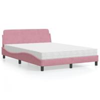 Bed met matras "Dover" fluweel roze 120x200 cm