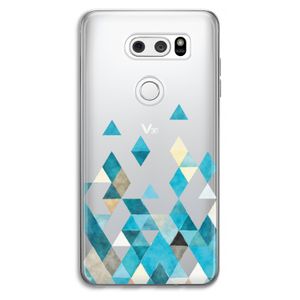 Gekleurde driehoekjes blauw: LG V30 Transparant Hoesje