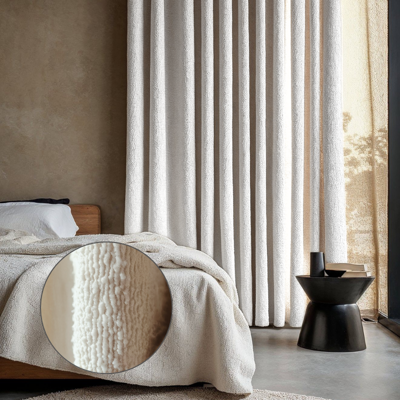 Gordijnen Bouclé - Haken Of Ringen - Off-White 250x300 Cm - - Dekbed-Discounter.nl