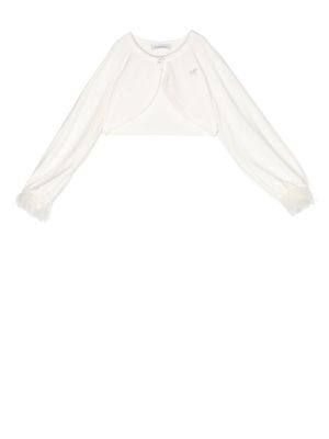 Monnalisa cardigan crop à ornements - Blanc