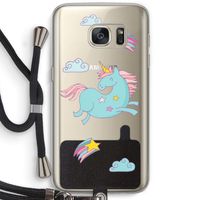Vliegende eenhoorn: Samsung Galaxy S7 Transparant Hoesje met koord