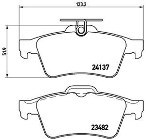 Remmenset, remschijf BREMBO, Remschijftype: Gespleten, Inbouwplaats: Achteras: , u.a. für Ford, Volvo